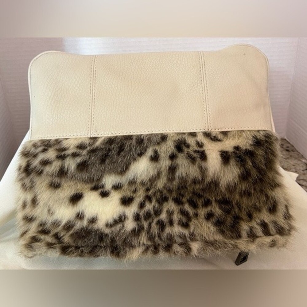 Carlos Santana faux fur and faux leather purse no strap